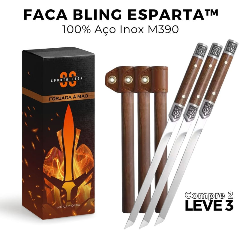 Faca Bling Esparta™ • Aço 7Cr Inox + Bainha e Frete GRÁTIS