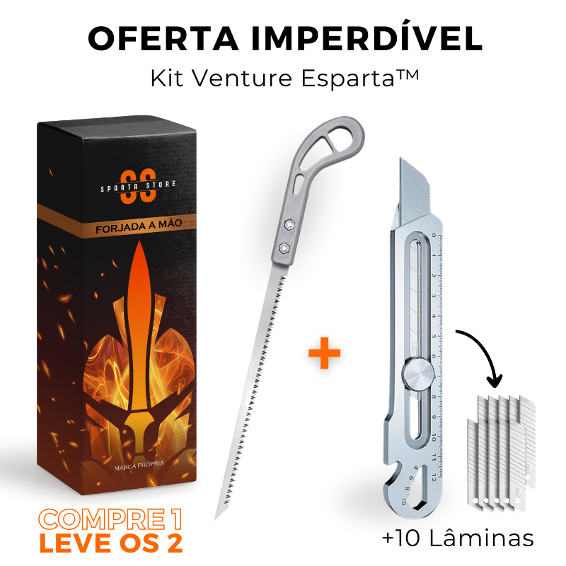 Kit Venture Esparta™ • Serrote + Estilete (+BRINDE)