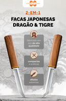 Facas Japonesas Dragão e Tigre •  100% Forjadas à Mão