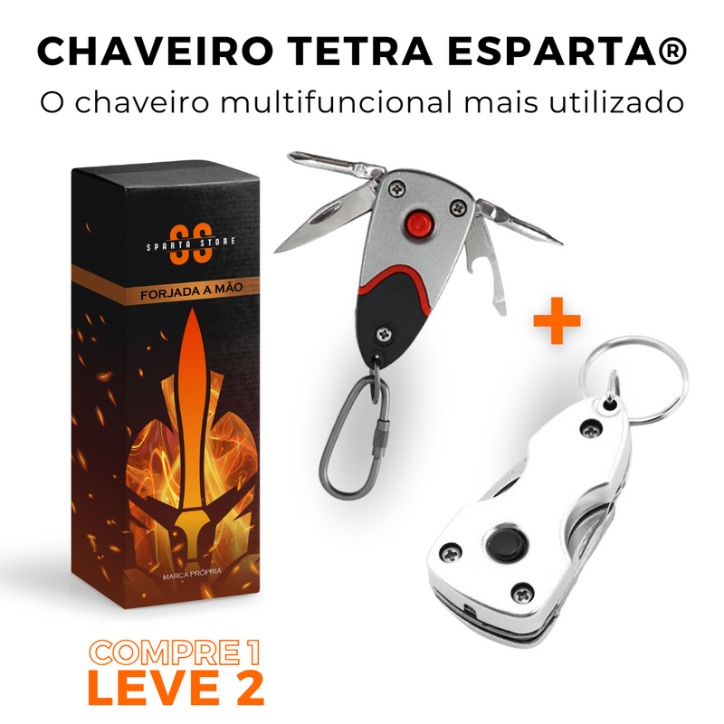 Chaveiro Tetra Esparta® - Multifuncionalidade Extra (+FRETE GRÁTIS)