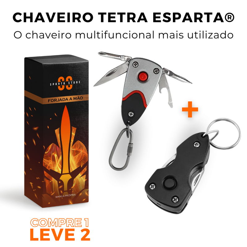 Chaveiro Tetra Esparta® - Multifuncionalidade Extra (+FRETE GRÁTIS)