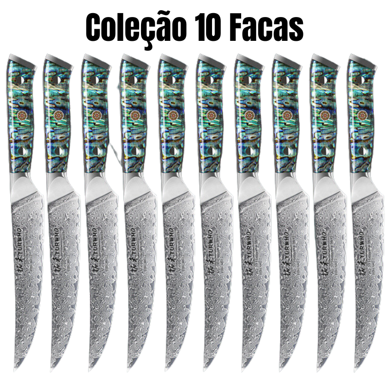 Coleção 10 Facas Arigator Esparta® - Aço Damascus VG10