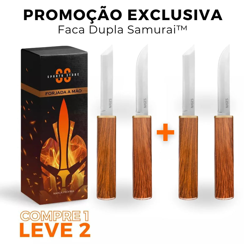 (COMPRE 1 LEVE 2) Faca Dupla Samurai™  • 100% Forjada