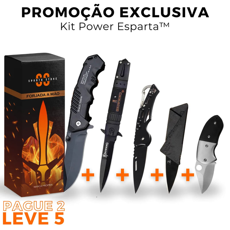 (PAGUE 2 LEVE 5) Kit Power Esparta™ • Kit de 5 Canivetes