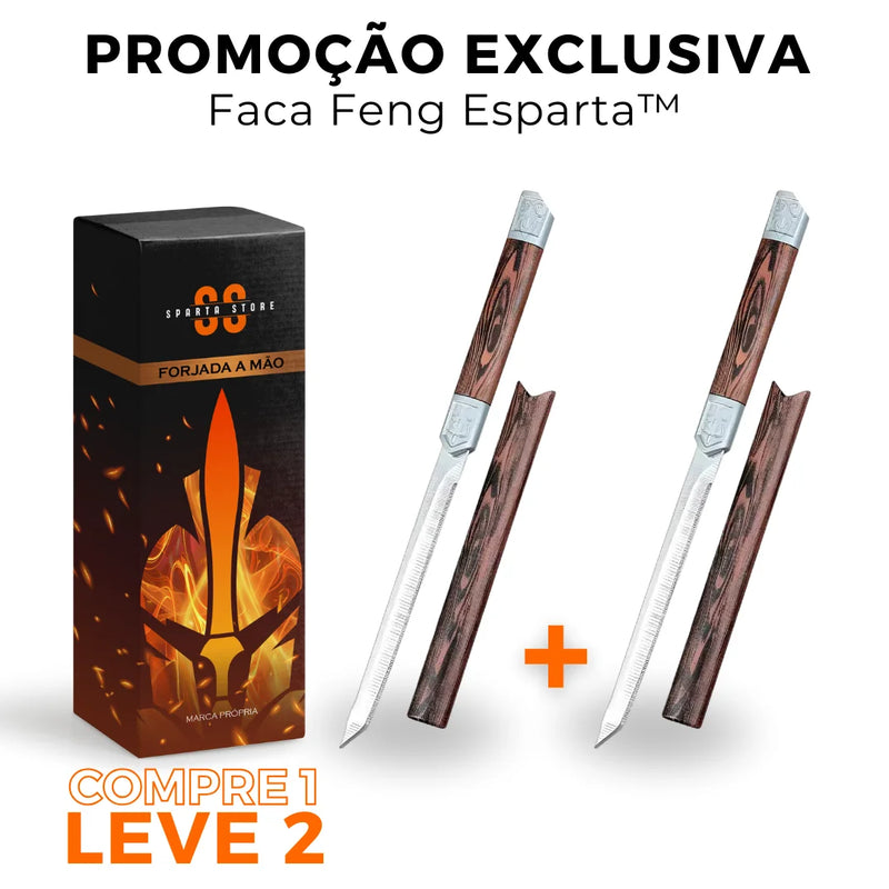 (COMPRE 1 LEVE 2 + BAINHAS) Combo Faca Artesanal Feng Ultra Afiada - 100% Forjada a Mão