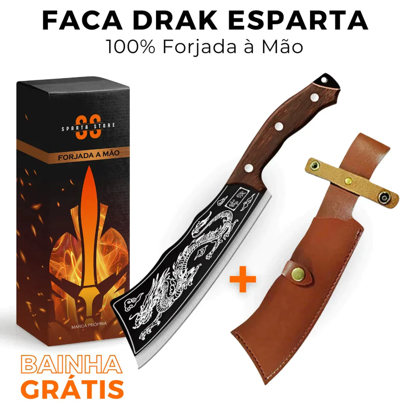 (BAINHA GRÁTIS) Faca Japonesa Forjada à Mão • Faca Drak Esparta™