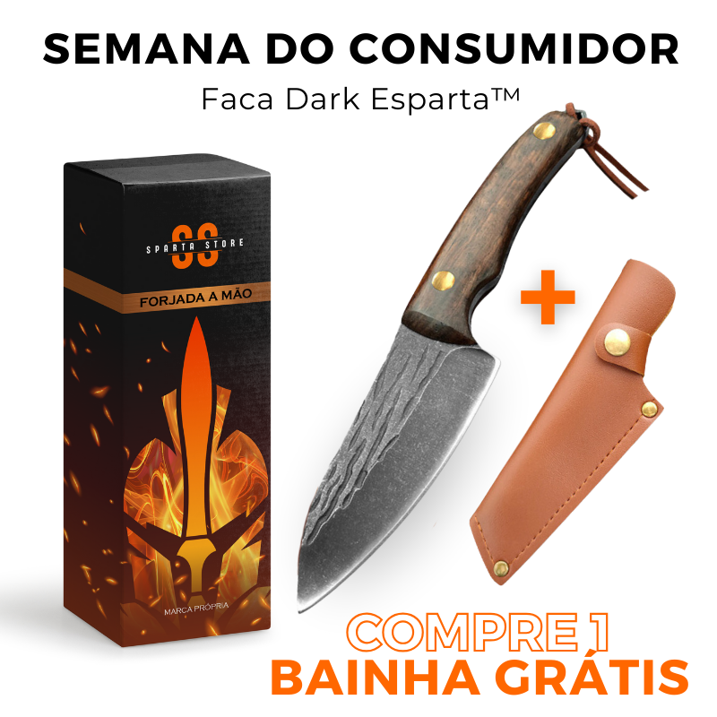 Faca Dark Esparta • Forjada à Mão (+ BRINDE EXCLUSIVO)