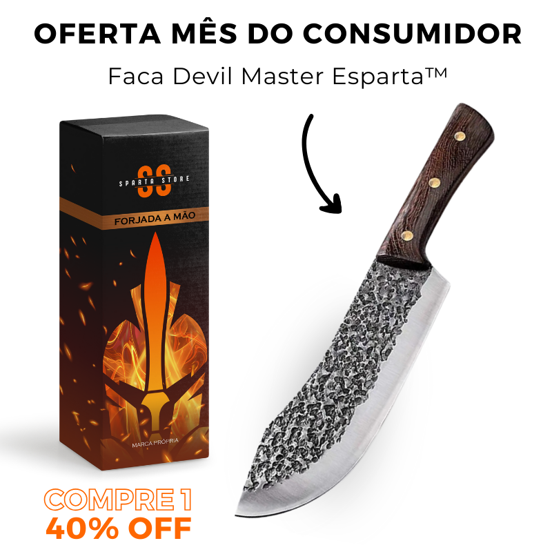 Faca Devil Master • 100% Forjada à Mão (+FRETE GRÁTIS)