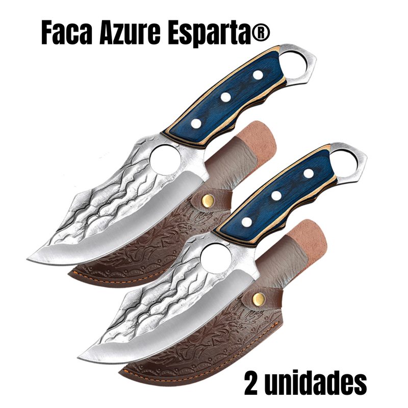 Faca Azure Esparta - 100% Forjada à Mão [BAINHA INCLUSA]