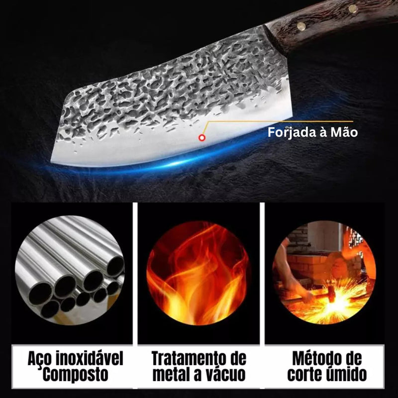 Faca Profissional Forjada à Mão • Faca Mustang Esparta™